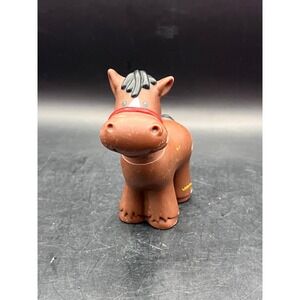 Vtg. 1997 Fisher Price Little People Brown Horse Toy Figure Bath Toy Collectible